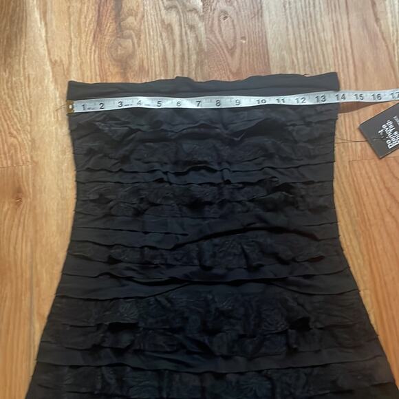 Express - Black Strapless tiered Lace Ruffle Dress size XS new with tag - Picture 6 of 7